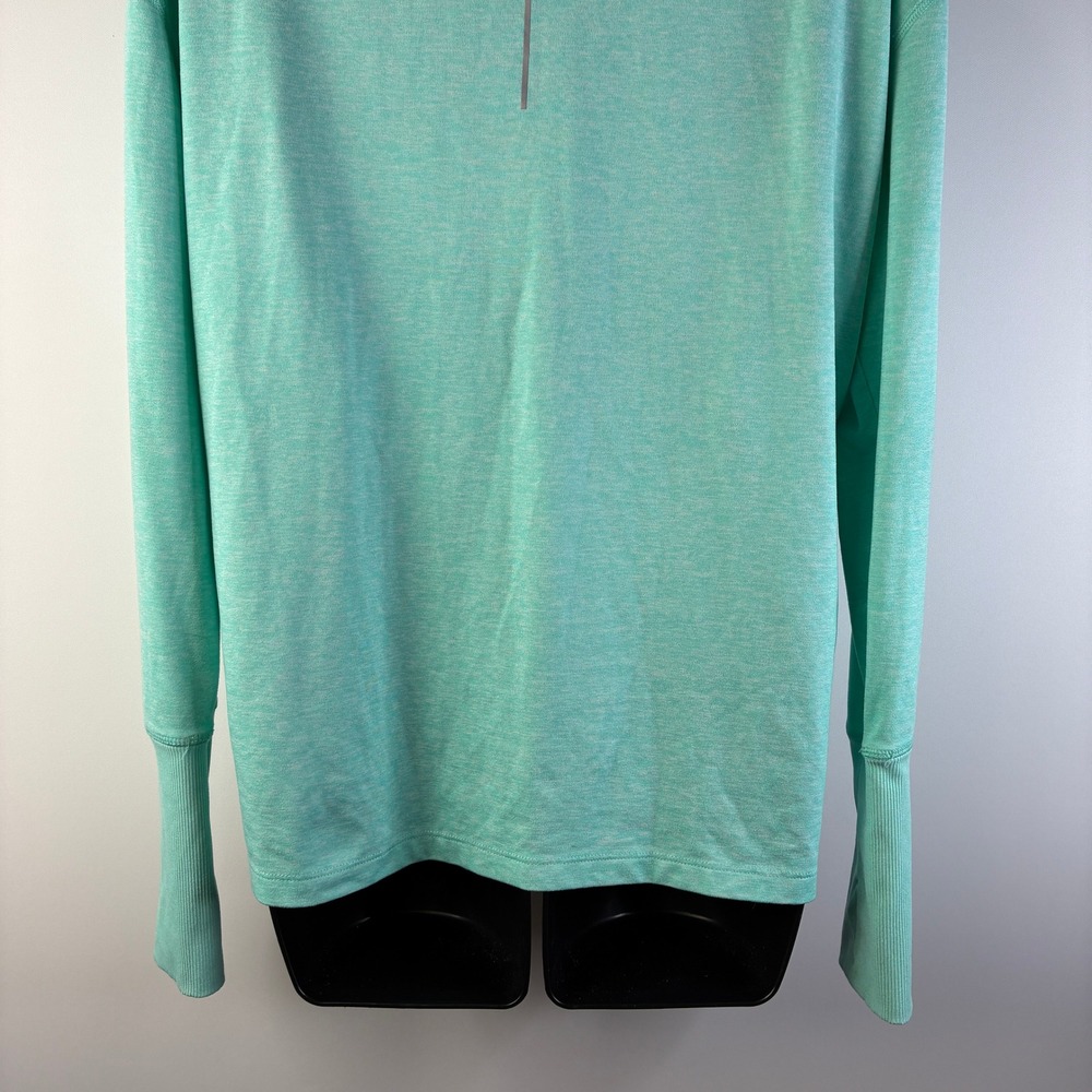 Nike Running Dri-FIT Womens Quarter Zip Pullover Teal Heather Thumbholes Medium - Picture 14 of 16
